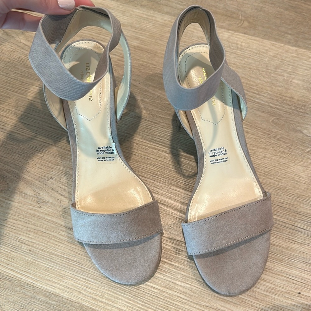 Women’s Liz Claiborne suede heel sandals
